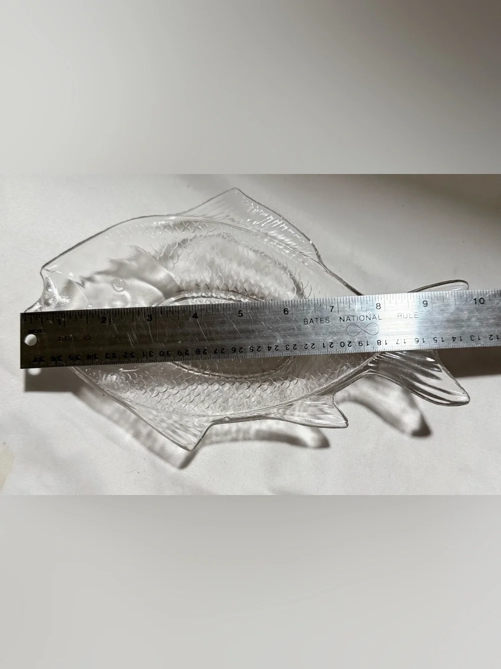 Atterbury&Company Patented June 4th 1872  10” Fish Design Bowl Clear Glass